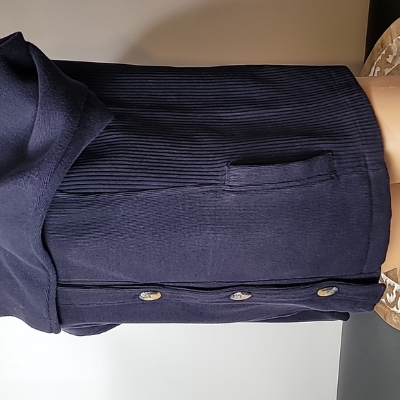 Karen Scott SPORT Navy Blue Button Down Knit Cardigan - Picture 8 of 12